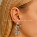 گوشواره میخی آویز دار طرح پروانه 1